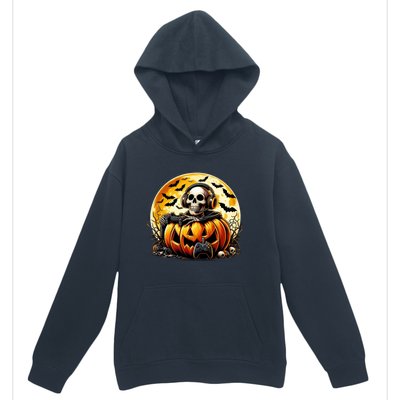 Skeleton Gamer Gaming Controller Halloween Gamer Skeleton Gift Urban Pullover Hoodie