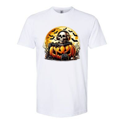 Skeleton Gamer Gaming Controller Halloween Gamer Skeleton Gift Softstyle CVC T-Shirt