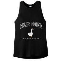 Silly Goose Goose On The Loose Funny Silly Goose University Ladies PosiCharge Tri-Blend Wicking Tank