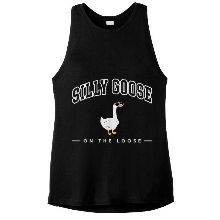 Silly Goose Goose On The Loose Funny Silly Goose University Ladies PosiCharge Tri-Blend Wicking Tank