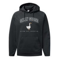 Silly Goose Goose On The Loose Funny Silly Goose University Performance Fleece Hoodie