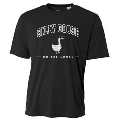 Silly Goose Goose On The Loose Funny Silly Goose University Cooling Performance Crew T-Shirt