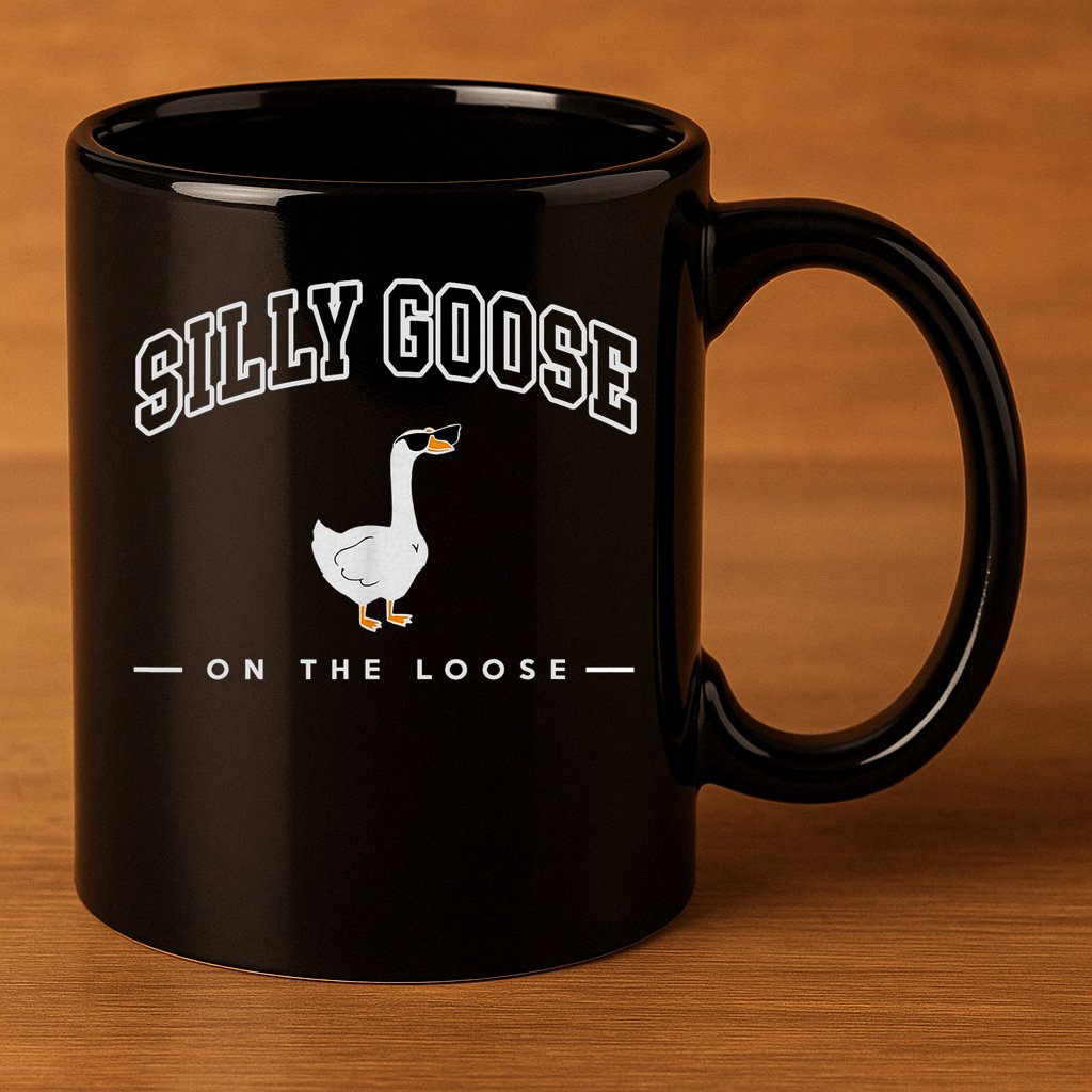 Silly Goose Goose On The Loose Funny Silly Goose University 11oz C Handle Ceramic Mug