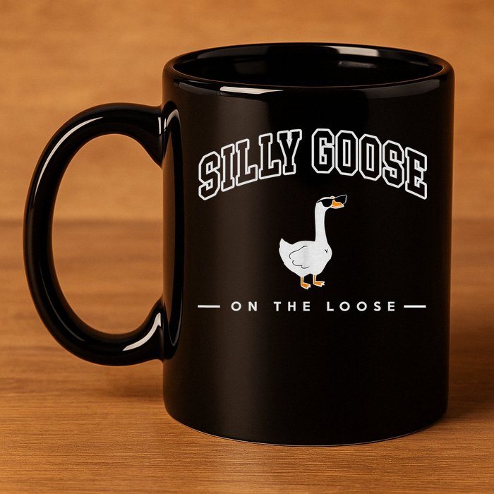 Silly Goose Goose On The Loose Funny Silly Goose University 11oz C Handle Ceramic Mug