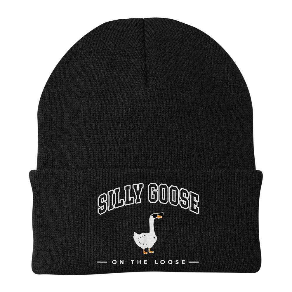 Silly Goose Goose On The Loose Funny Silly Goose University Beanie