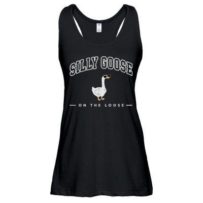 Silly Goose Goose On The Loose Funny Silly Goose University Ladies Essential Flowy Tank