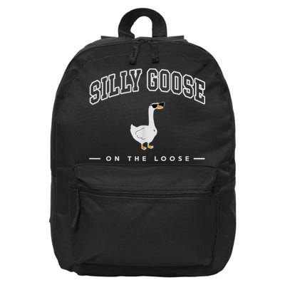 Silly Goose Goose On The Loose Funny Silly Goose University 16 in Basic Backpack