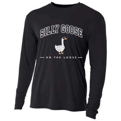 Silly Goose Goose On The Loose Funny Silly Goose University Cooling Performance Long Sleeve Crew