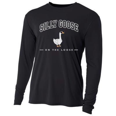 Silly Goose Goose On The Loose Funny Silly Goose University Cooling Performance Long Sleeve Crew