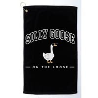 Silly Goose Goose On The Loose Funny Silly Goose University Golf Towel
