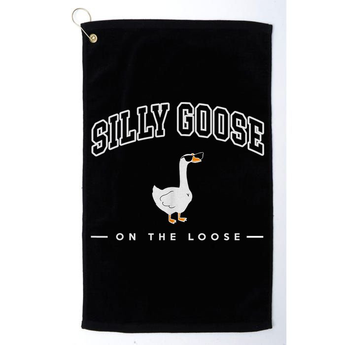 Silly Goose Goose On The Loose Funny Silly Goose University Golf Towel