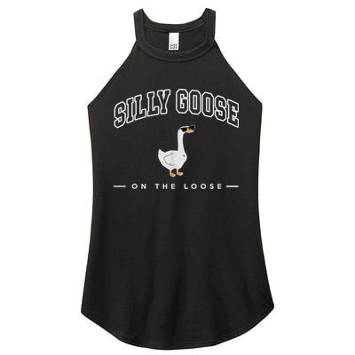 Silly Goose Goose On The Loose Funny Silly Goose University Women's Perfect Tri Rocker Tank