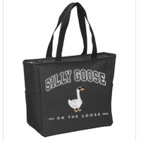 Silly Goose Goose On The Loose Funny Silly Goose University Zip Tote Bag