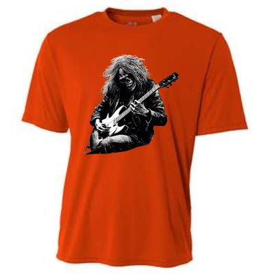 Skeleton Guitar Guy Rock And Roll Band Rock On Gift Cooling Performance Crew T-Shirt