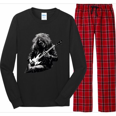 Skeleton Guitar Guy Rock And Roll Band Rock On Gift Long Sleeve Pajama Set