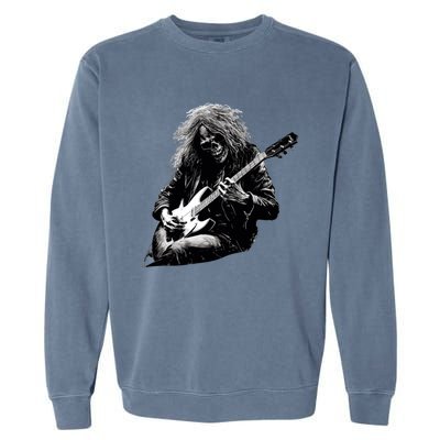 Skeleton Guitar Guy Rock And Roll Band Rock On Gift Garment-Dyed Sweatshirt