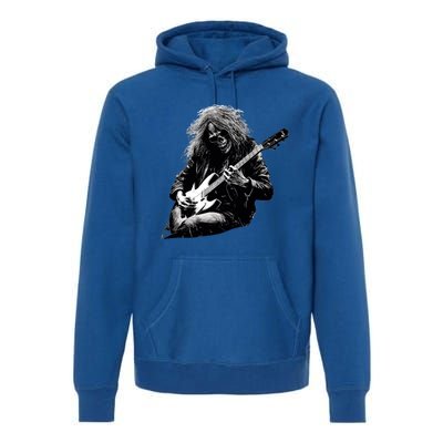 Skeleton Guitar Guy Rock And Roll Band Rock On Gift Premium Hoodie