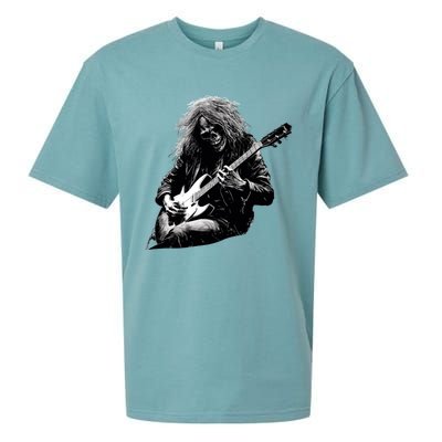 Skeleton Guitar Guy Rock And Roll Band Rock On Gift Sueded Cloud Jersey T-Shirt