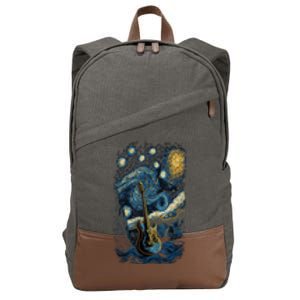 Starry Guitar Gifts Guitarist Rock Concert Festival Guitar Cotton Canvas Backpack