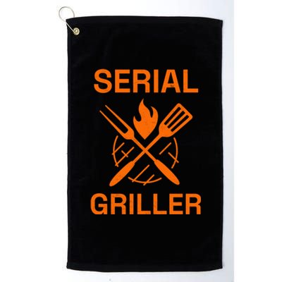 Serial Griller Grilling Bbq Grill Master Smoker Cooking Dad Great Gift Platinum Collection Golf Towel