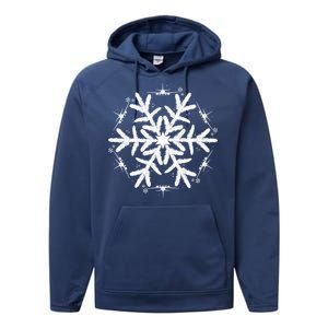 Snowflake Great Gift Christmas Airplane Gift Performance Fleece Hoodie