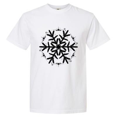 Snowflake Great Gift Christmas Airplane Gift Garment-Dyed Heavyweight T-Shirt