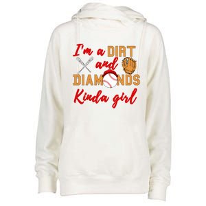 Softball Great Gift Dirt And Diamonds Kinda Great Gift Womens Funnel Neck Pullover Hood