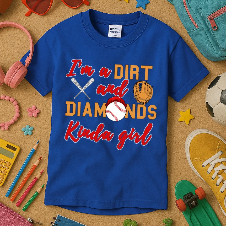 Softball Great Gift Dirt And Diamonds Kinda Great Gift Kids T-Shirt