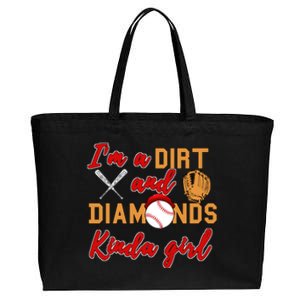 Softball Great Gift Dirt And Diamonds Kinda Great Gift Cotton Canvas Jumbo Tote