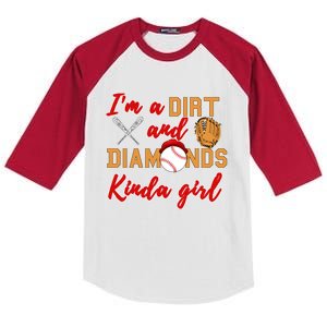 Softball Great Gift Dirt And Diamonds Kinda Great Gift Kids Colorblock Raglan Jersey