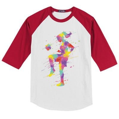 Soccer Girl Gift Kids Colorblock Raglan Jersey