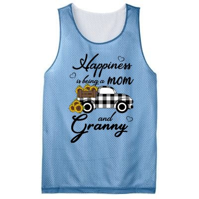 Sunflower Grandma Gift Happiness Is Being A Mom And Granny Gift Mesh Reversible Basketball Jersey Tank