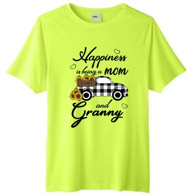 Sunflower Grandma Gift Happiness Is Being A Mom And Granny Gift Tall Fusion ChromaSoft Performance T-Shirt