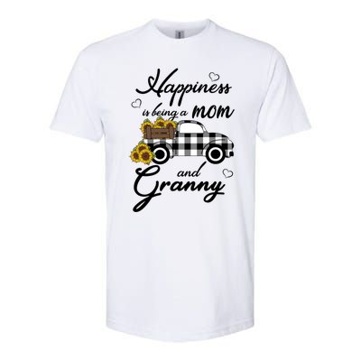 Sunflower Grandma Gift Happiness Is Being A Mom And Granny Gift Softstyle CVC T-Shirt