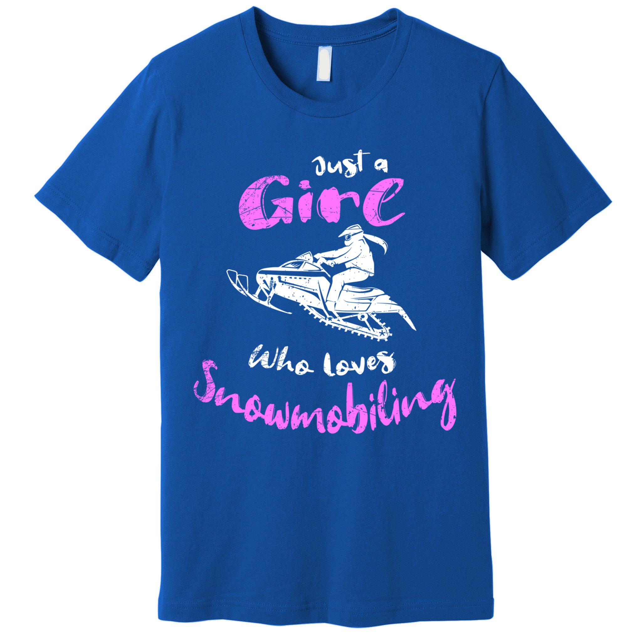 Snowmobile Girl Gift I Just A Girl Who Loves Snowmobiling Great Gift Premium T-Shirt