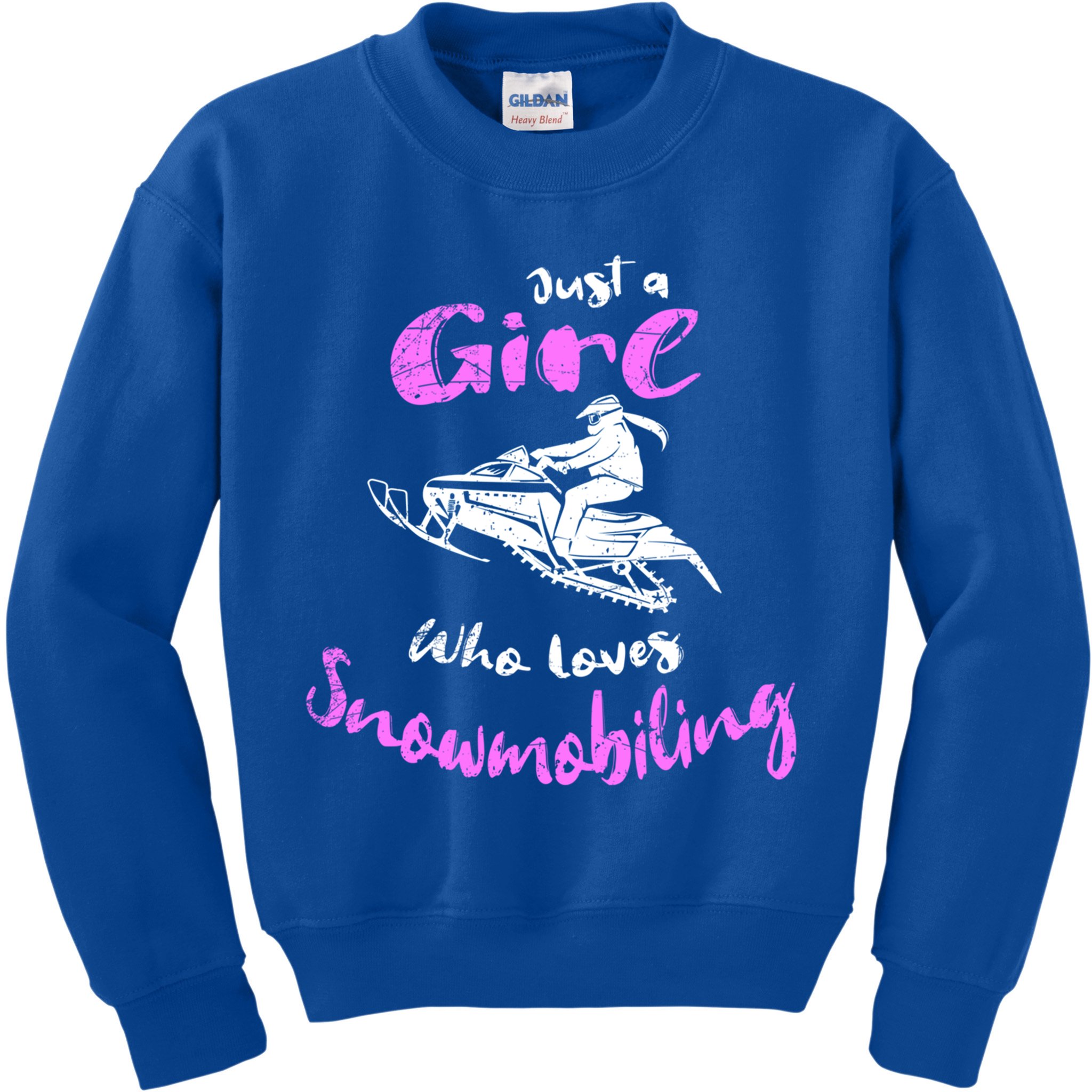 Snowmobile Girl Gift I Just A Girl Who Loves Snowmobiling Great Gift Kids Sweatshirt