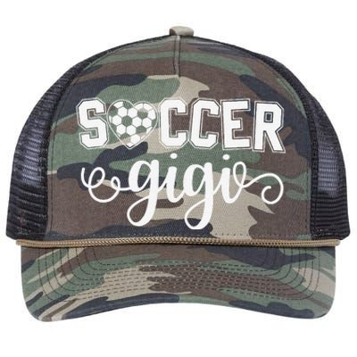 Soccer Gigi Grandma Sport Lover Birthday MotherS Day Retro Rope Trucker Hat Cap