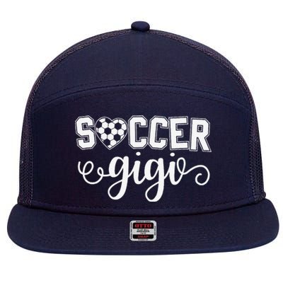 Soccer Gigi Grandma Sport Lover Birthday MotherS Day 7 Panel Mesh Trucker Snapback Hat