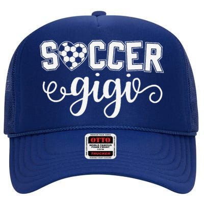 Soccer Gigi Grandma Sport Lover Birthday MotherS Day High Crown Mesh Back Trucker Hat