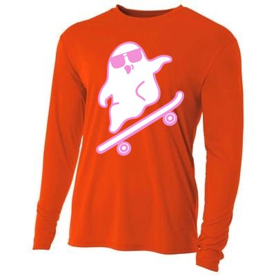 Skateboarding Ghost Great Gift Cooling Performance Long Sleeve Crew