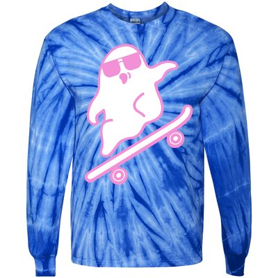 Skateboarding Ghost Great Gift Tie-Dye Long Sleeve Shirt