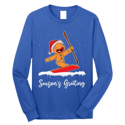 Season's Greetings Gingerbread Snowboarding Boarder Gift Long Sleeve Shirt