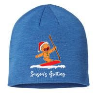 Season's Greetings Gingerbread Snowboarding Boarder Gift Sustainable Beanie