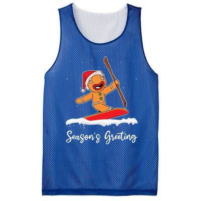 Season's Greetings Gingerbread Snowboarding Boarder Gift Mesh Reversible Basketball Jersey Tank