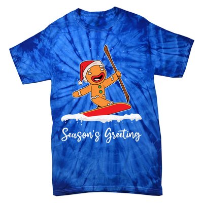 Season's Greetings Gingerbread Snowboarding Boarder Gift Tie-Dye T-Shirt