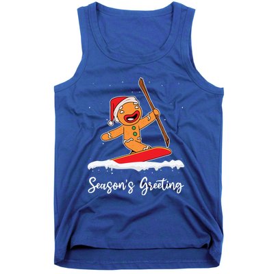 Season's Greetings Gingerbread Snowboarding Boarder Gift Tank Top