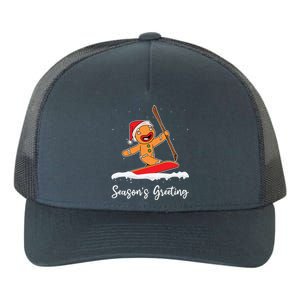 Season's Greetings Gingerbread Snowboarding Boarder Gift Yupoong Adult 5-Panel Trucker Hat