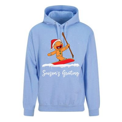 Season's Greetings Gingerbread Snowboarding Boarder Gift Unisex Surf Hoodie