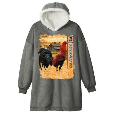 Soy Gallero Gamefowl Rooster Cockfighting Enthusiast Hooded Wearable Blanket