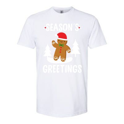 Season's Greetings Gingerbread Snowboarding Boarder Funny Gift Softstyle CVC T-Shirt